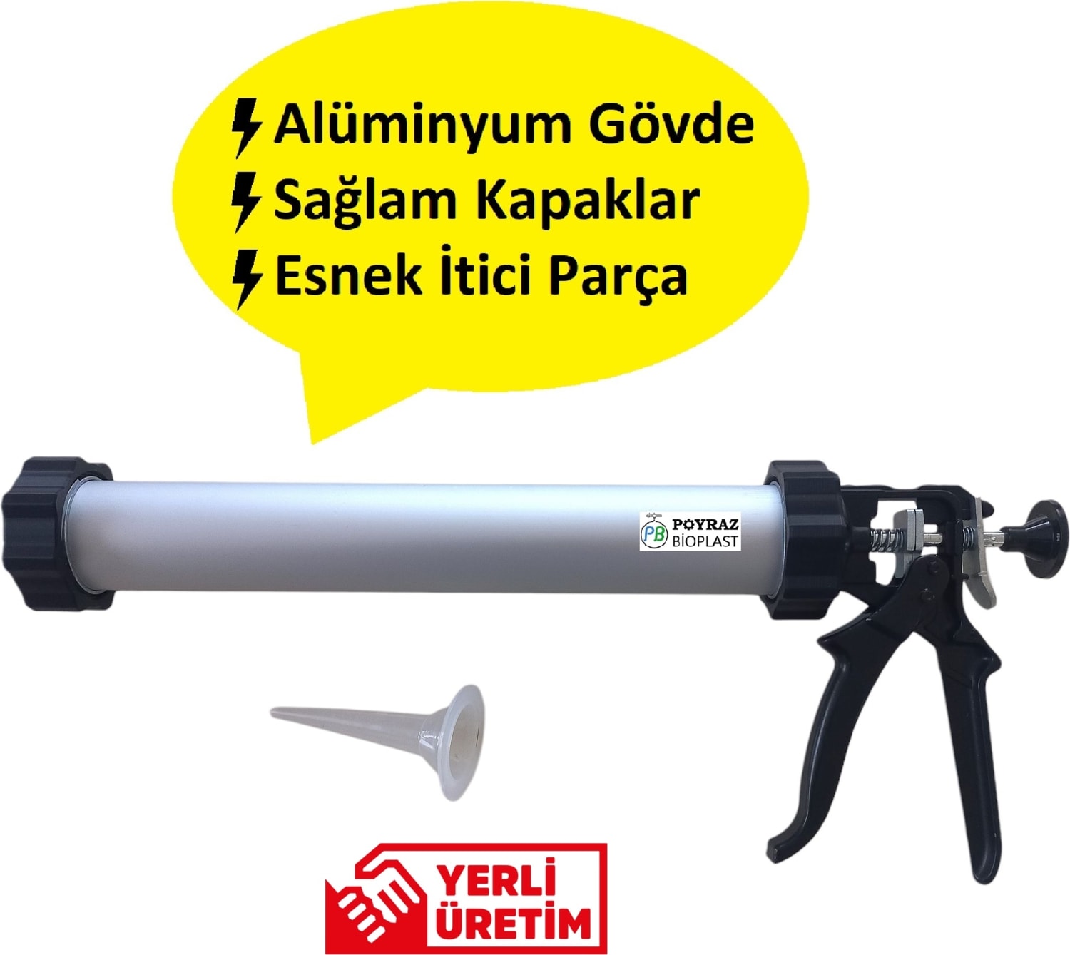 Profesyonel Sosis Silikon Tabancası Uzun 600ML