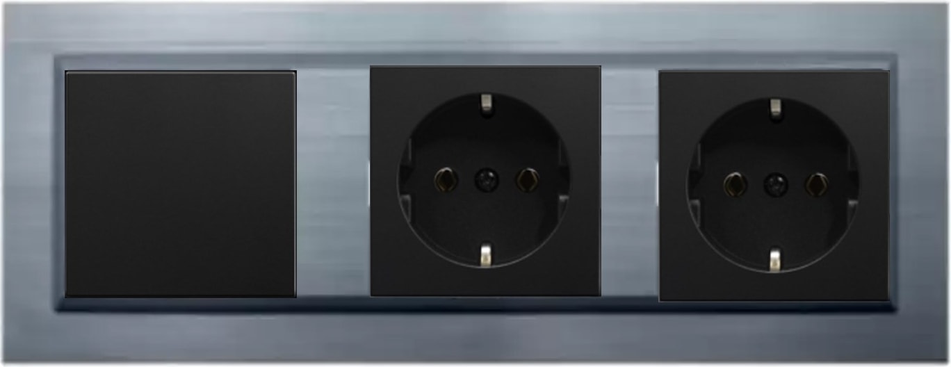 Quantum Gümüş 3'lü Set Anahtar, Topraklı Priz ve Topraklı Priz Set