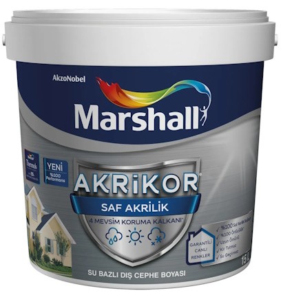 Marshall Akrikor Saf Akrilik 2,5 lt Dış Cephe Boyası