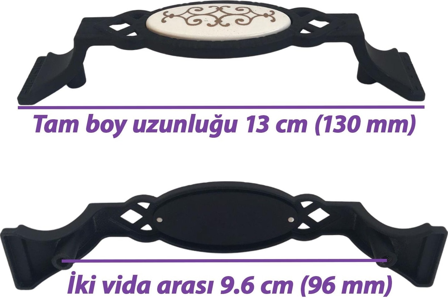 8 Adet Palmiye Kulp Siyah 96 mm Kulp Mobilya Mutfak Dolabı Çekmece Dolap Kapak Kulpu Kulbu Metal Kulpları