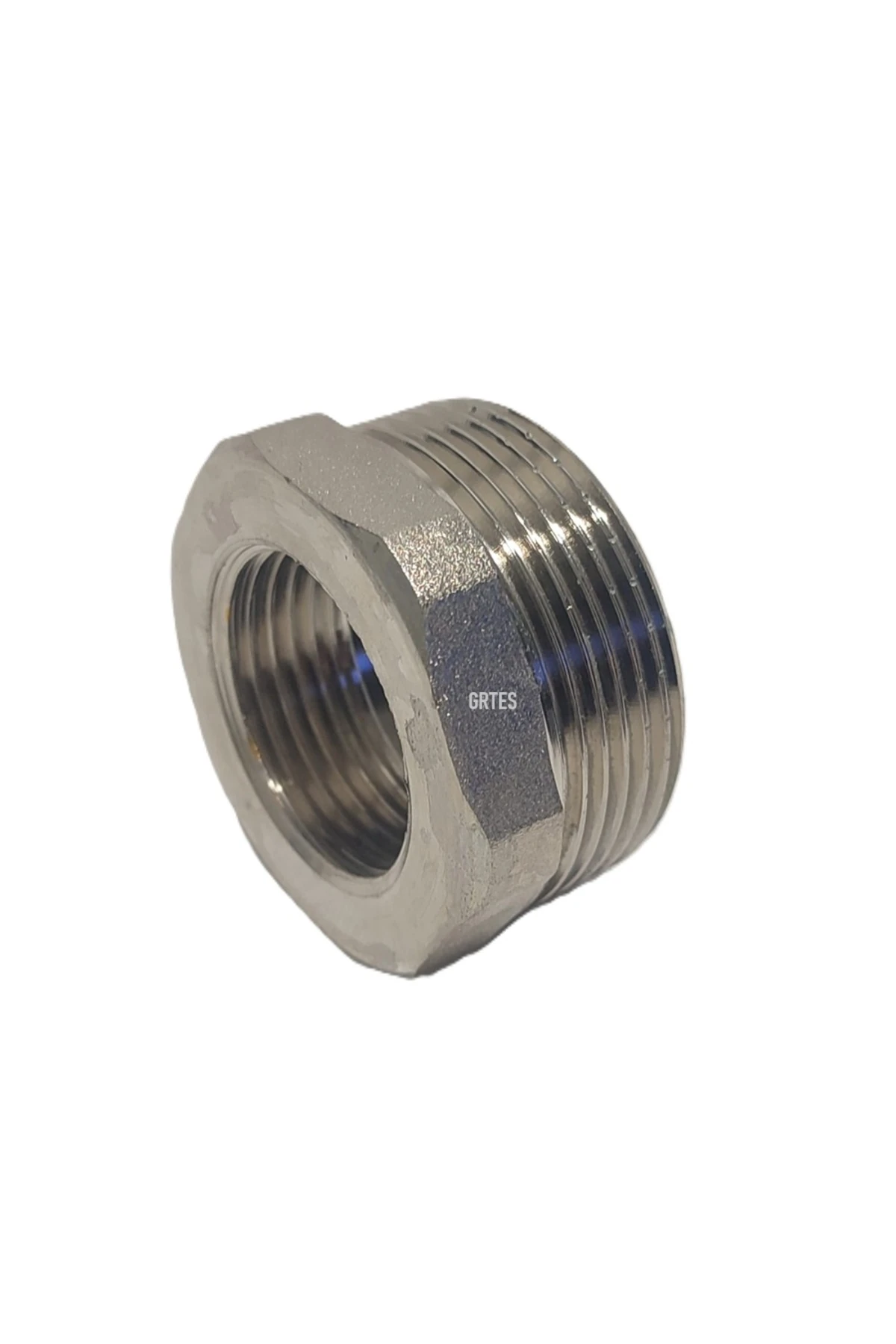 (5'li Paket) 1 1/2" x 1" Sarı/Krom Redüksiyon - Brass Reduction