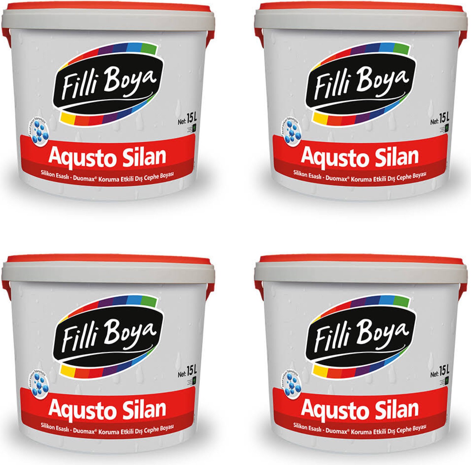 Aqusto Silan Silikonlu Dış Cephe Boyası 15 Litre ( 4 Adet )