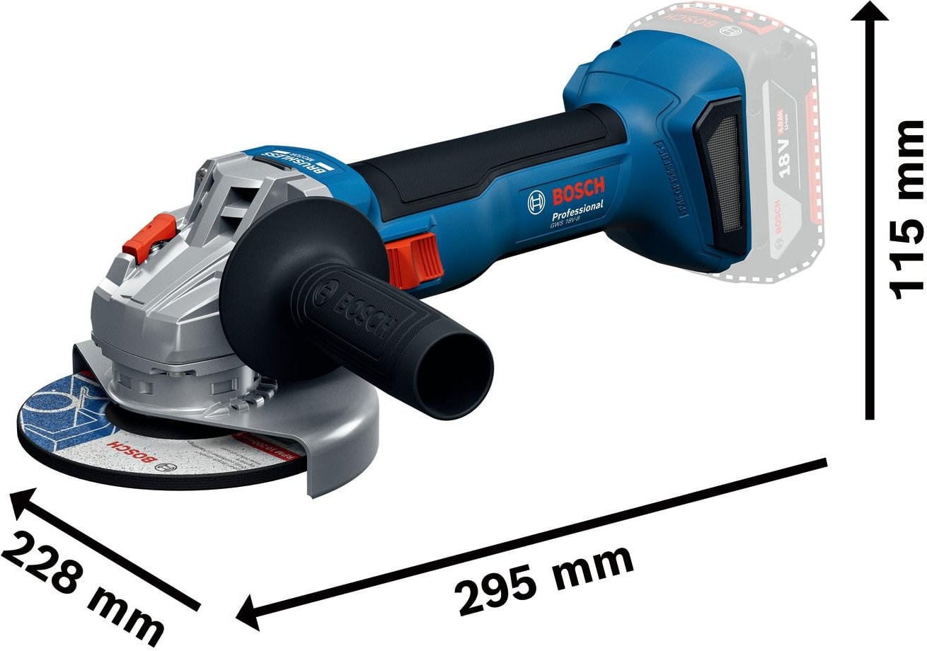 BOSCH Professional GWS 18V-8 4ah Çift Akülü Taşlama Makinesi - 06019N9021