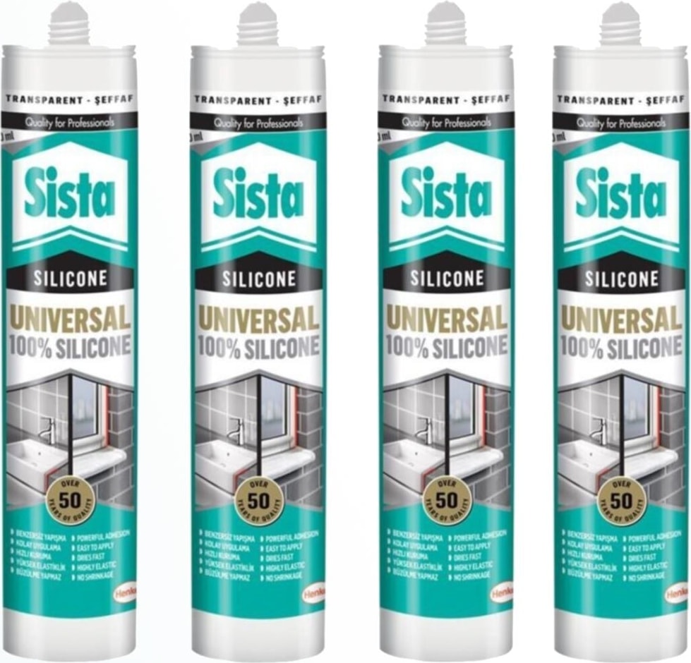 Sista Şeffaf Silikon 280 ml  (4 Adet)