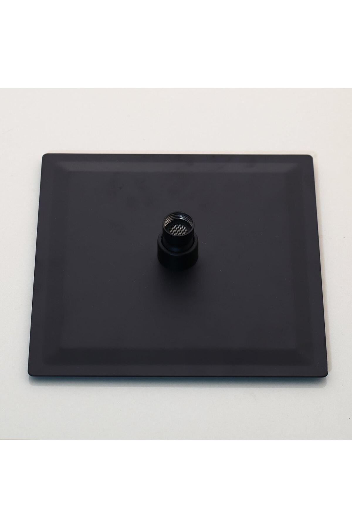 Tepe Duş Başlığı Kare Slim 304 Metal 20x20 Cm Siyah Ktd101-b