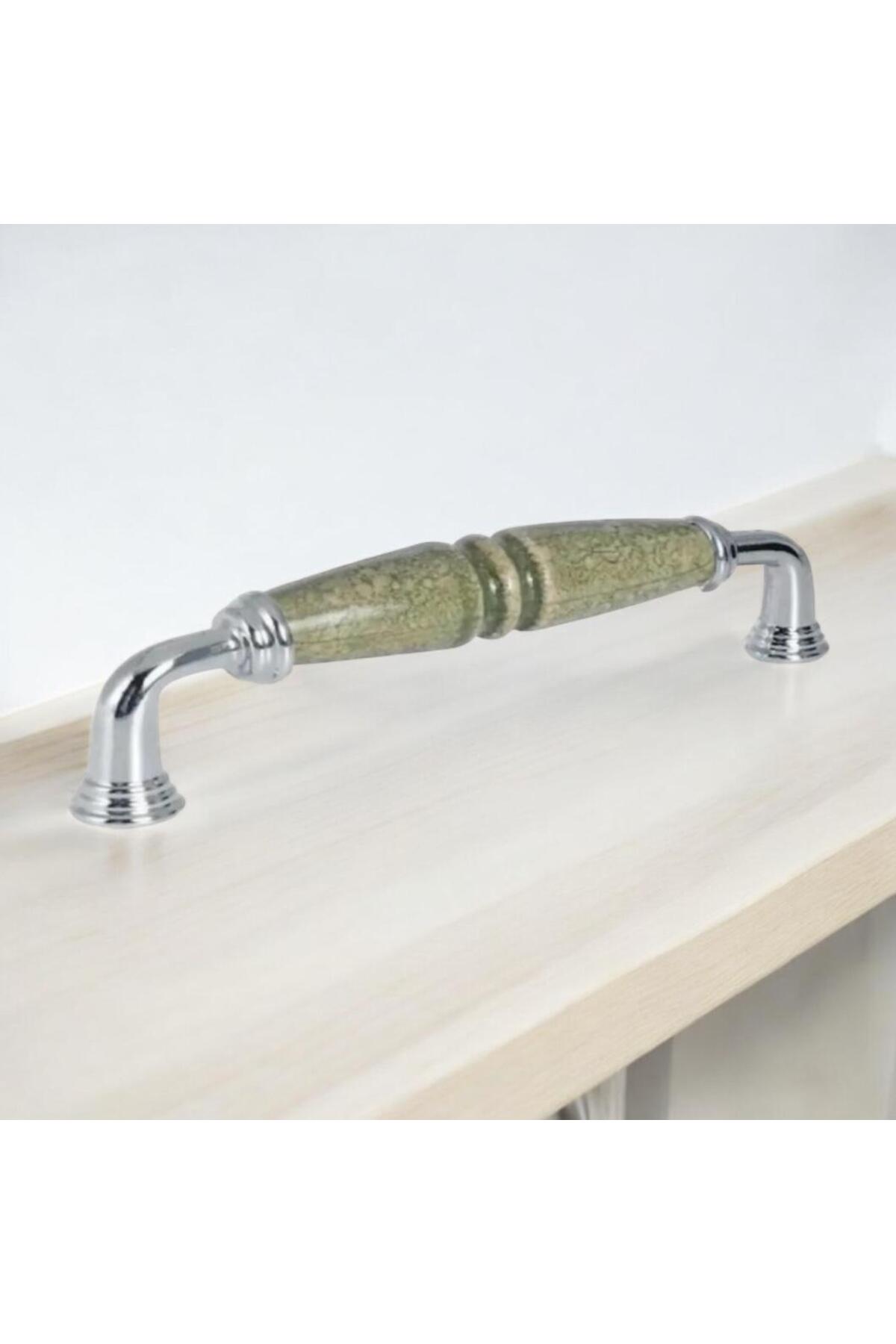 PORCELLANA PERLA (16 CM)-yeşil-porselen Dolap Çekmece Mutfak Banyo Mobilya Kulp Kulpu Kulb Kulbu Inci160mm-stk0808