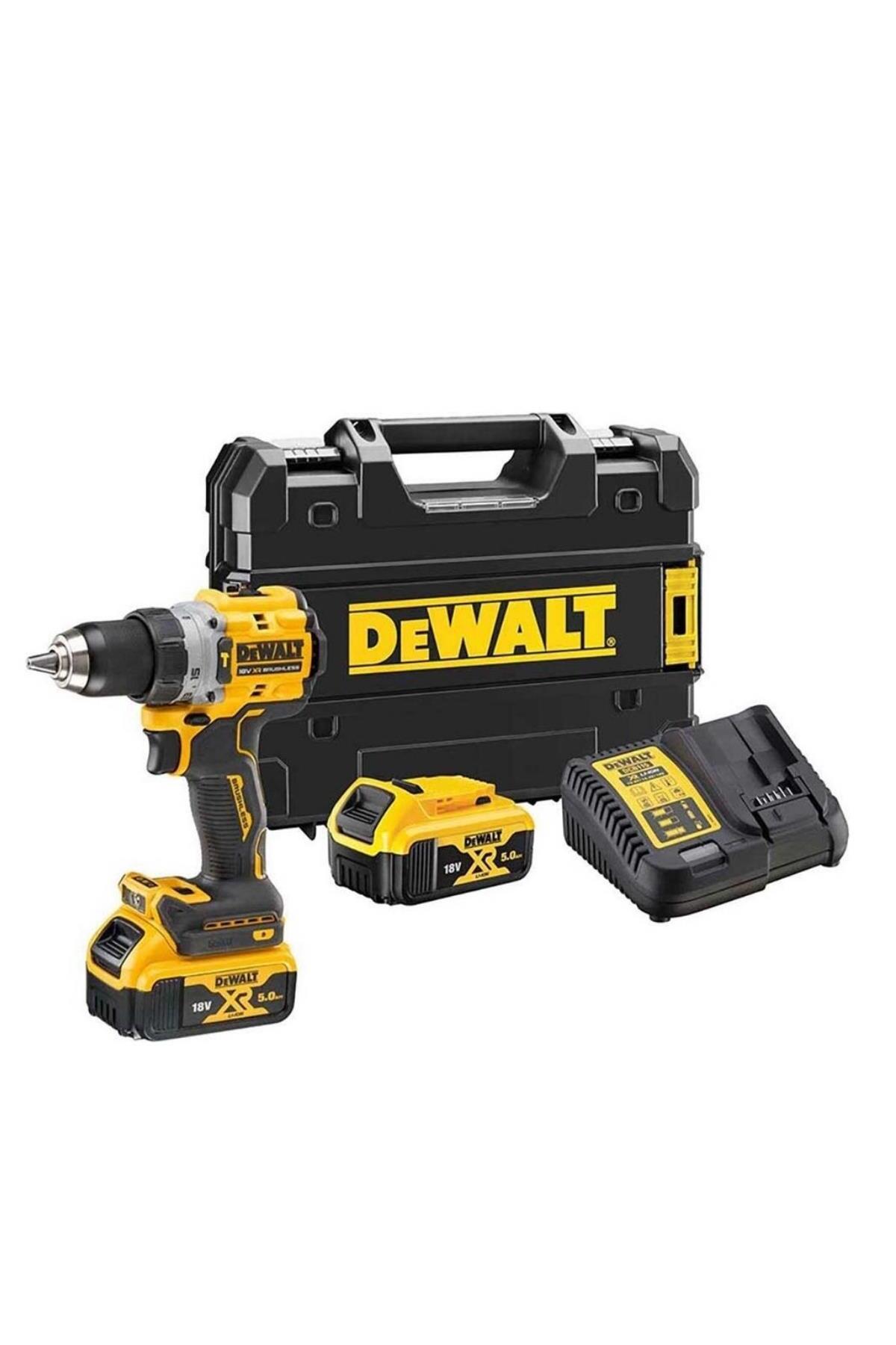 DEWALT 18V 5.0Ah Li-Ion Çift Bataryalı Kömürsüz Profesyonel Darbeli Matkap DCD805P2T-QW