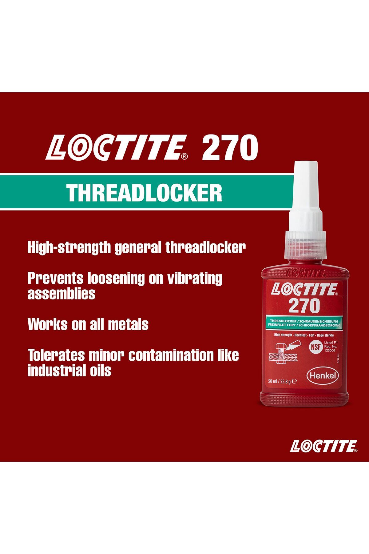 270 YÜKSEK MUKAVEMETLİ CİVATA / VİDA SABİTLEYİCİ (250ml)