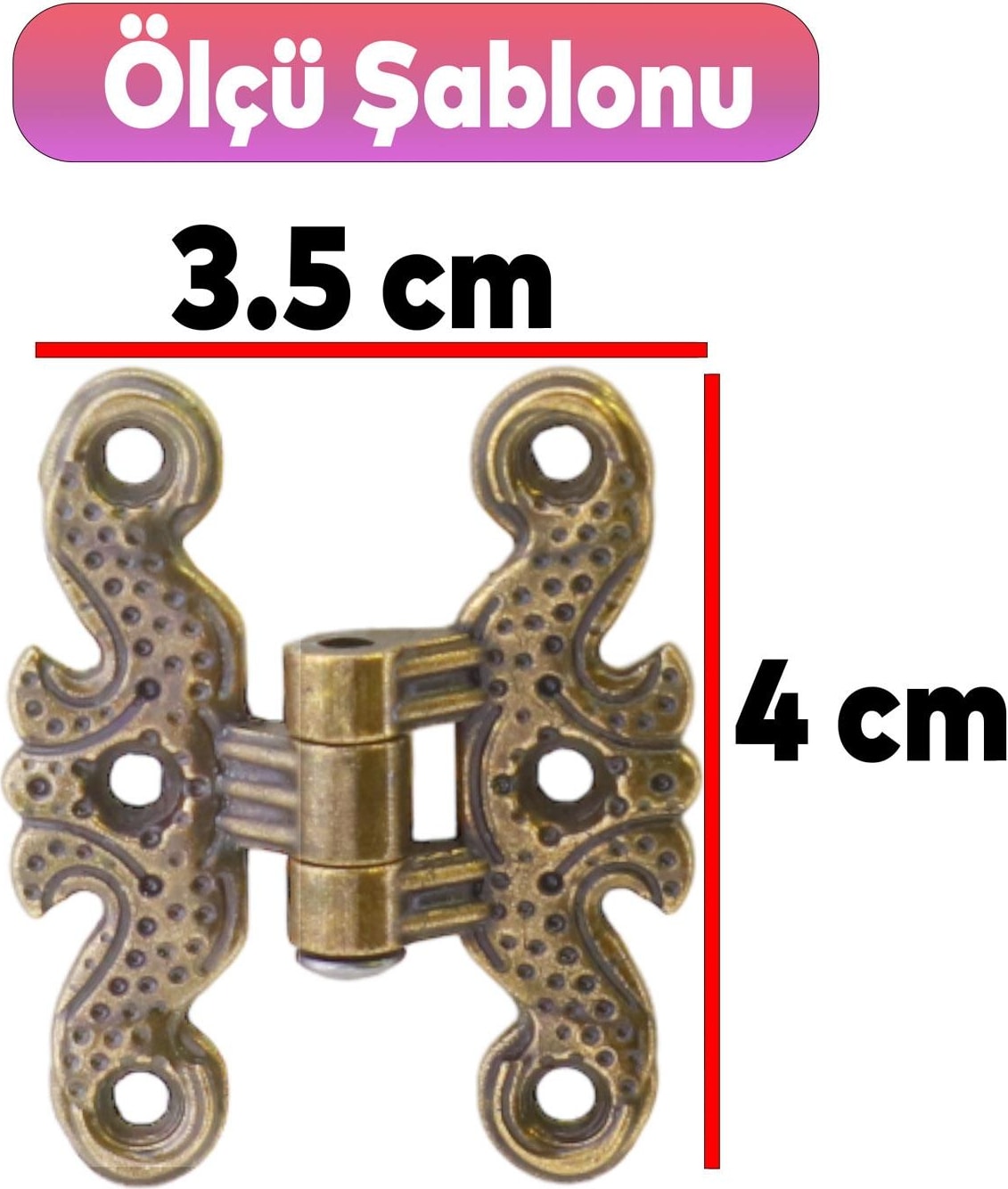 Mobilya Dolap Kapak Hobi Menteşesi Metal Kelebek Menteşe Antik Sarı 4 Adet