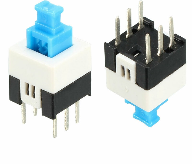 Tactile Push Button On Off Anahtarlı Switch Aç Kapa 7x7 mm 6 Bacaklı Kilitli