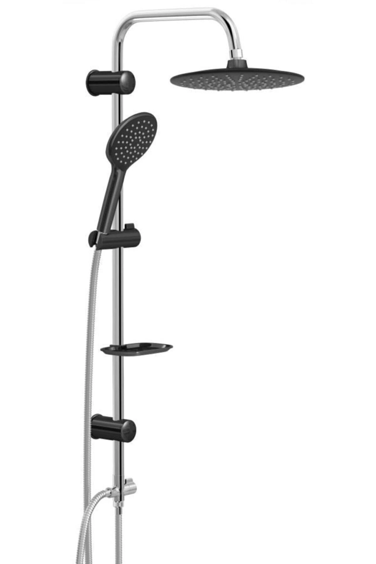 Vs5280 Siyah - Krom Tepe Yağmurlamalı Duş Seti Aqua Black