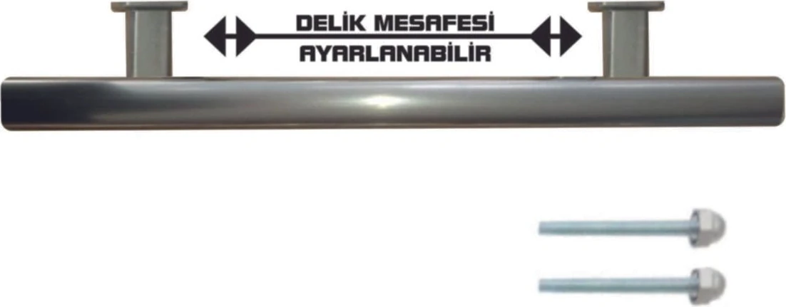 40 cm Ayarlanabilir Çelik Kapı Kolu, Şık ve Dayanıklı Gümüş Renk Seçeneği