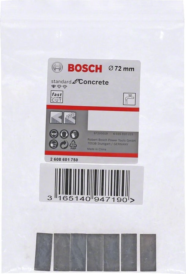 BOSCH - Standard Seri Sulu Elmas Karot Ucu Segmanı 72MM 1 1/4'' 7'li