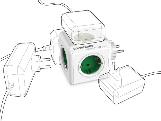 Power Cube 5'li Küp Akım Korumalı Priz Çoklayıcı - Yeşil (Yurt Dışından)