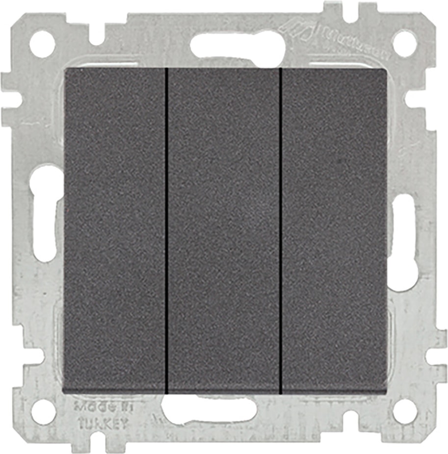 Rita Mekanizmalı Tuş 3'lü Anahtar (Vidalı) Füme