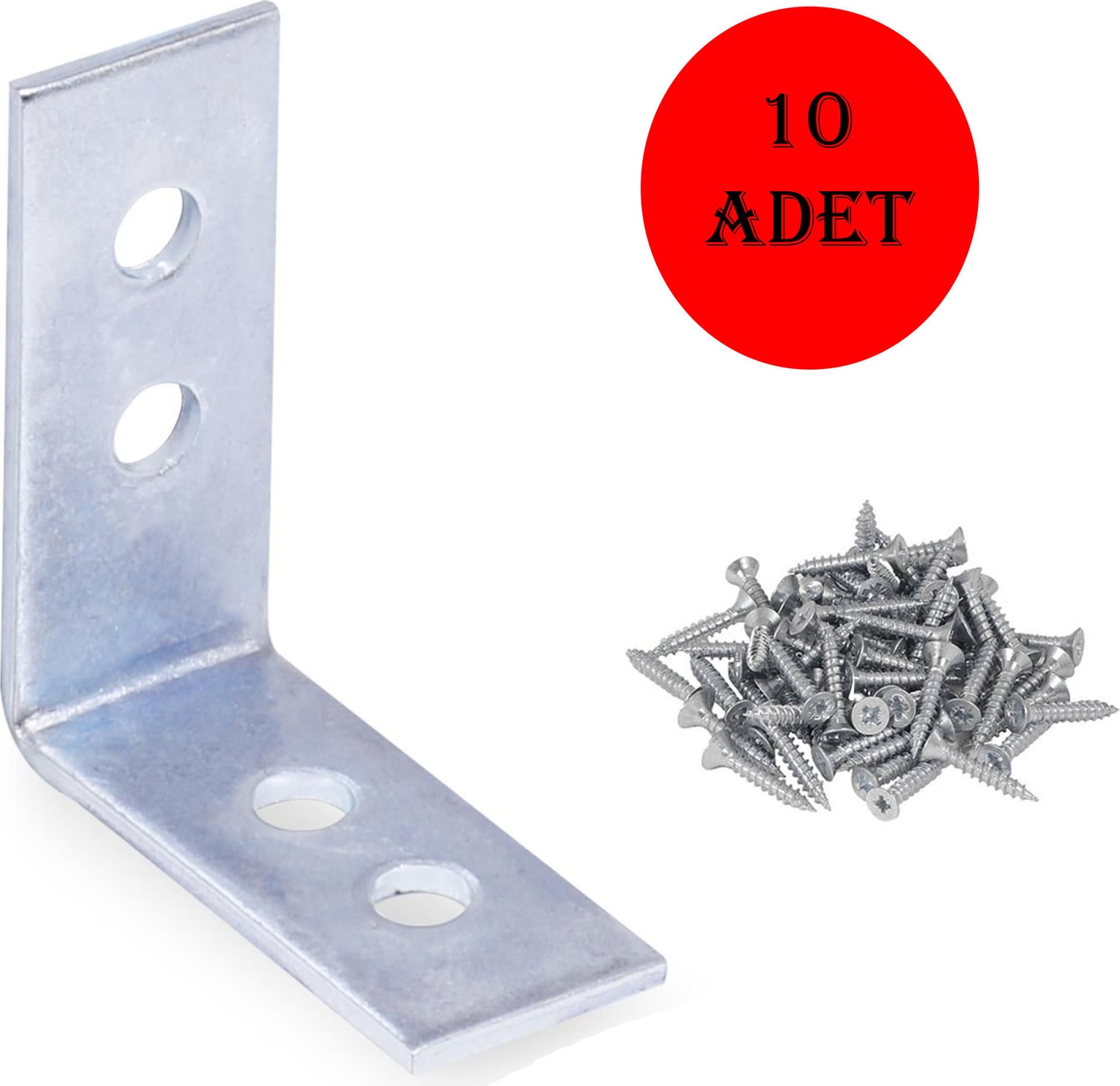 Mobilya Dolap Köşe Bağlantı L Demir Gönye 35 x 35 x 15 mm 10'lü