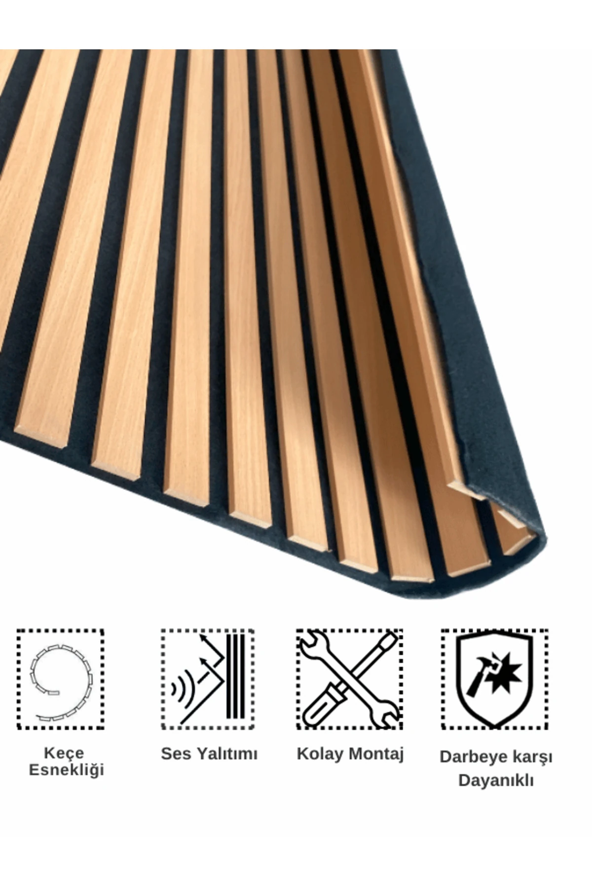 Mdf Ahşap Akustik Duvar Paneli 60x275 Cm - Kayın