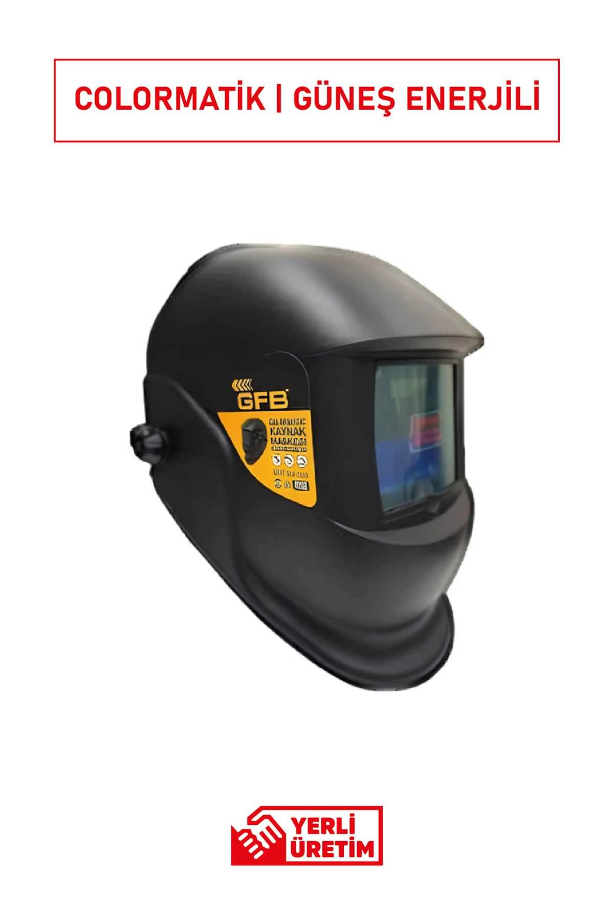 Güneş Enerjili Pilli Otomatik Kararan Kaynak Baş Maskesi | Profesyonel Colormatik Koruma