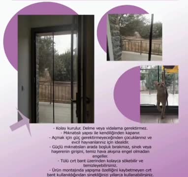 Sineklik En 93 Boy 220 Yıkanabilir Magnatik Fiberglass Kapı Penceresinekliği