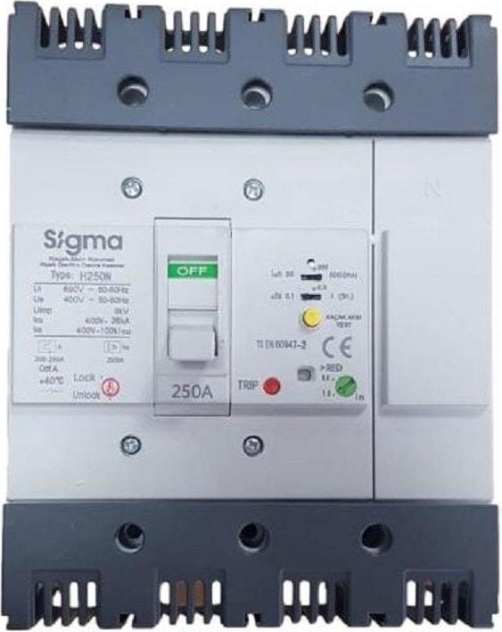 4X250A 36KA 4p A.bobinli K.akımlı T.m.şalter H250N