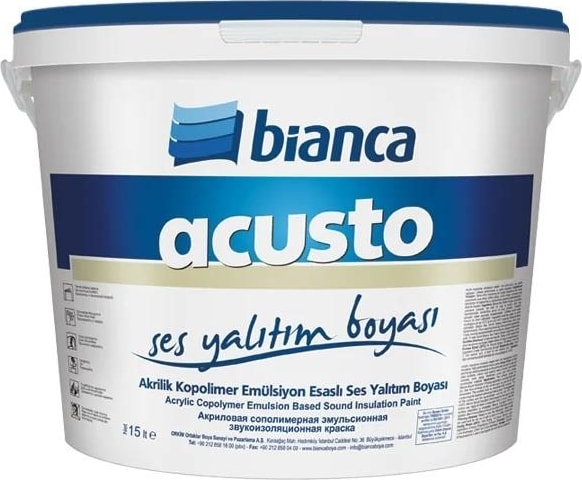 Acusto Ses Yalıtım Boyası 15 Lt Beyaz