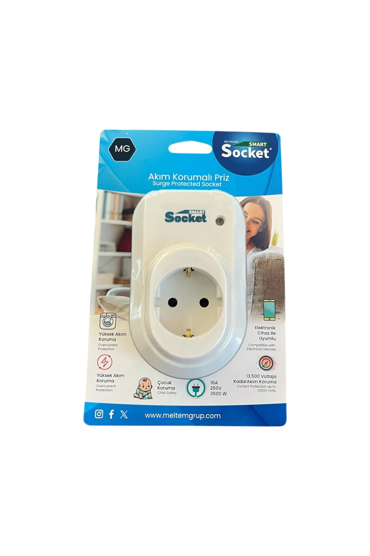 Tekli Akım Korumalı & Çocuk Korumalı Priz