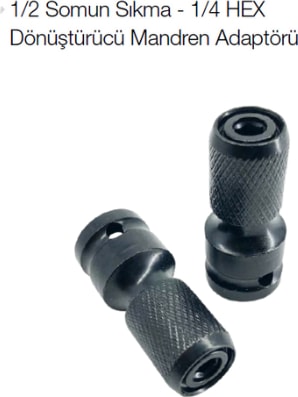 2794 1/2 Somun Sıkma - 1/4 Hex Dönüştürücü Mandren Adaptörü - 2 Adet