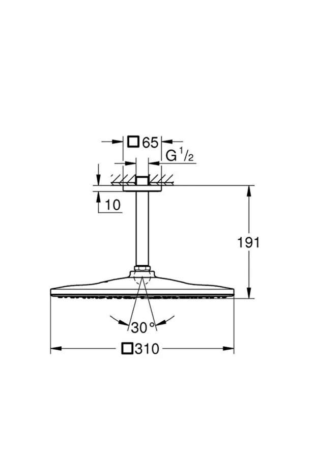 Rainshower Mono 310 Cube Tepe Duşu Seti 142 Mm, 1 Akışlı- 26566000