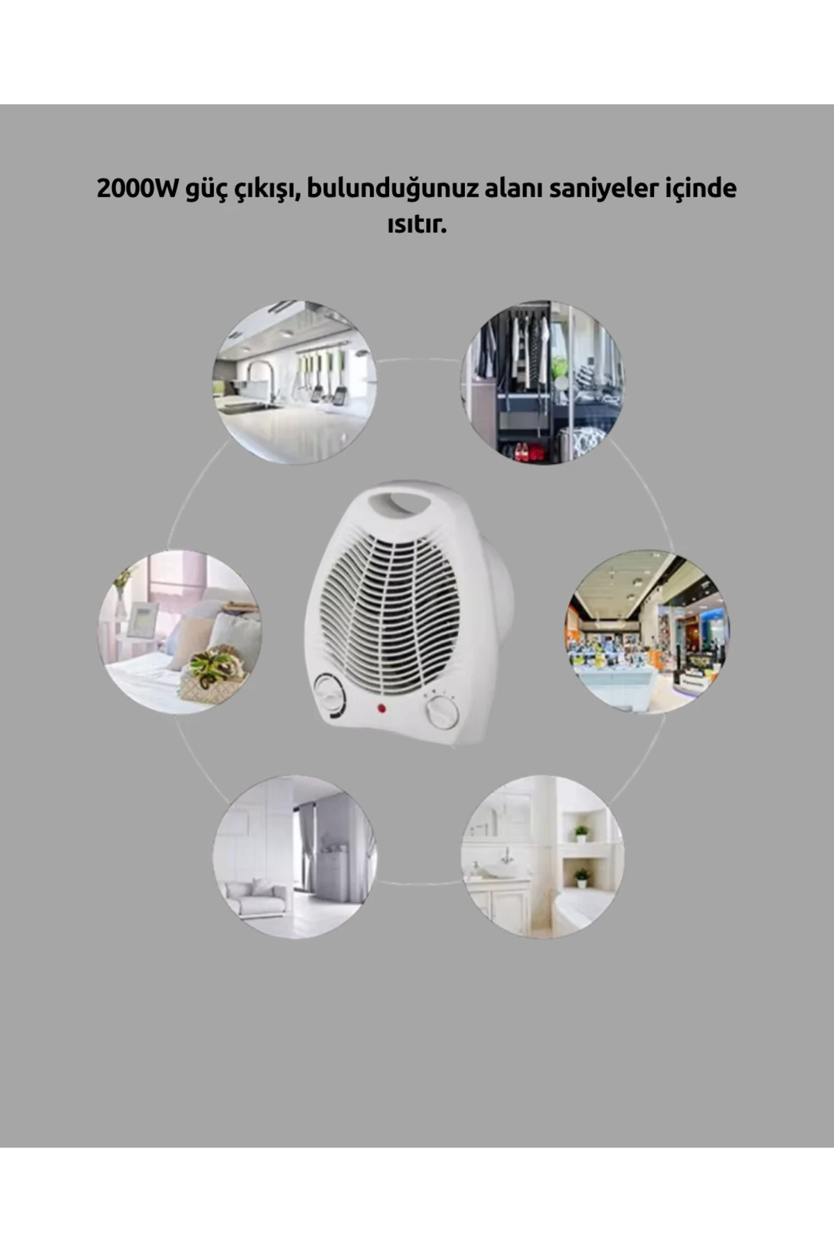 Fanlı Elektrikli Isıtıcı – 3 Kademeli Isı Ayarı ve Güvenli Kullanım