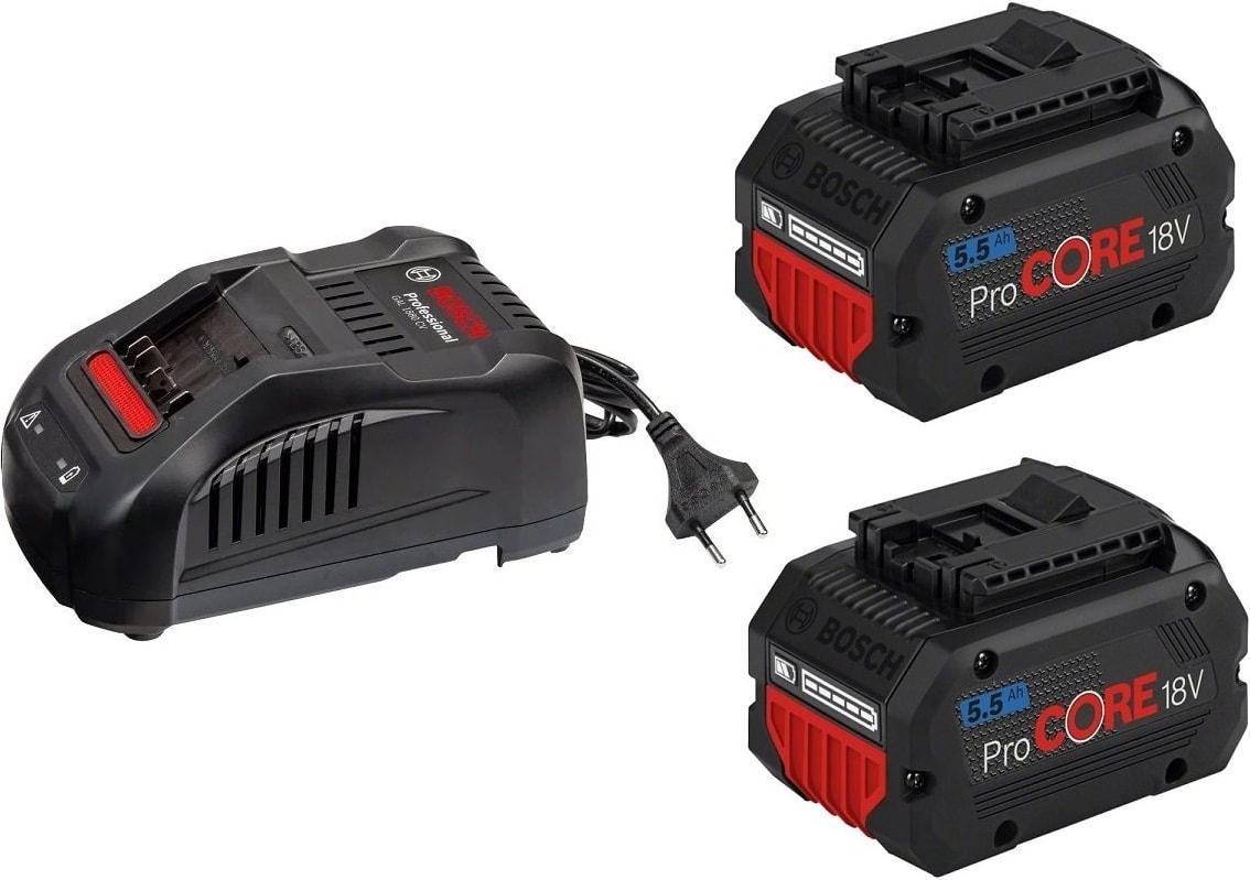 BOSCH Procore 18 Volt Akü Seti (2 Adet Procore 18V 5.5 Ah + 1 Adet Gal 1880 Cv)