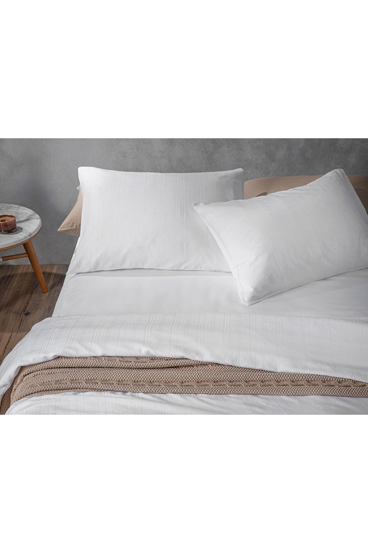 Aurora Silky Touch Çift Kişilik Nevresim Takımı 200x220 Cm Beyaz