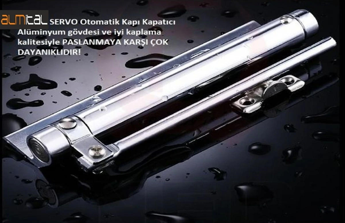 SERVO Krom, otomatik kapı kapatıcı (kapı itme yayı, bahçe kapısı, oda kapısı, daire kapısı kapatıcı)