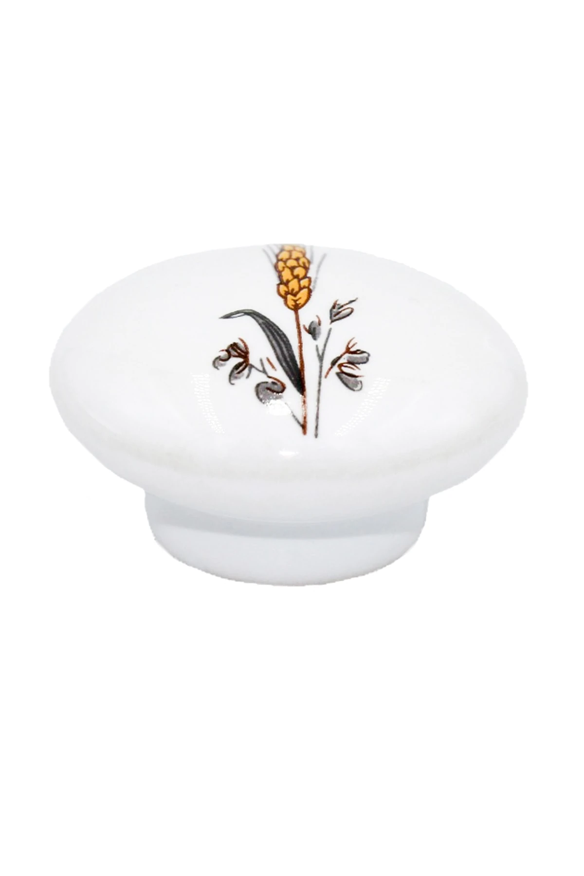 Porselen Kulp Dolap Çekmece Mobilya Mutfak Çocuk Kulbu Mantar-beyaz