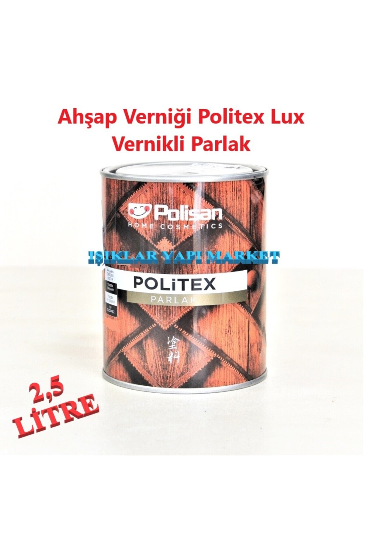 Ahşap Verniği-vernik-politex Lux Vernikli Parlak-kestane-2,50lt.