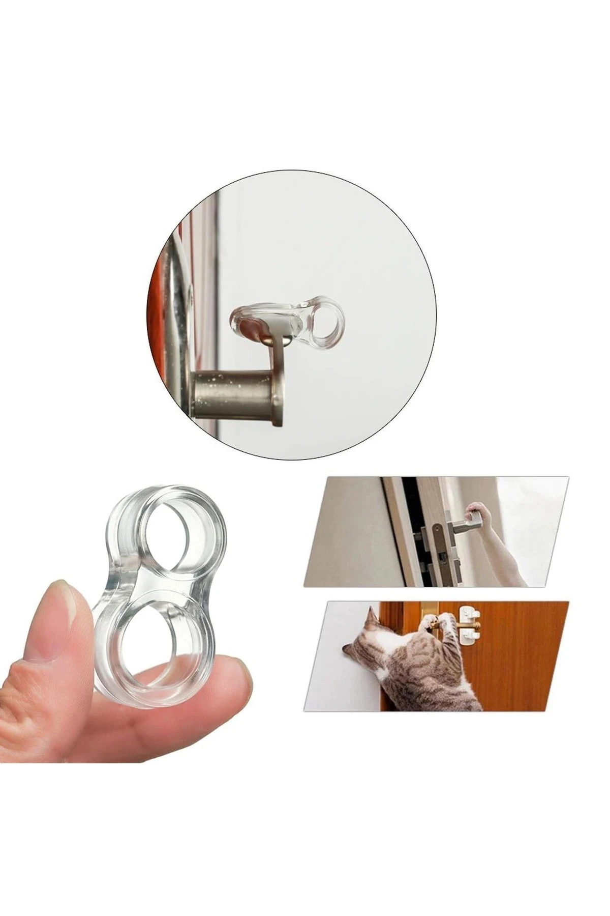 (1 Adet) Şeffaf Silikon Kapı Pencere Kolu Stoperi Kapı Tamponu