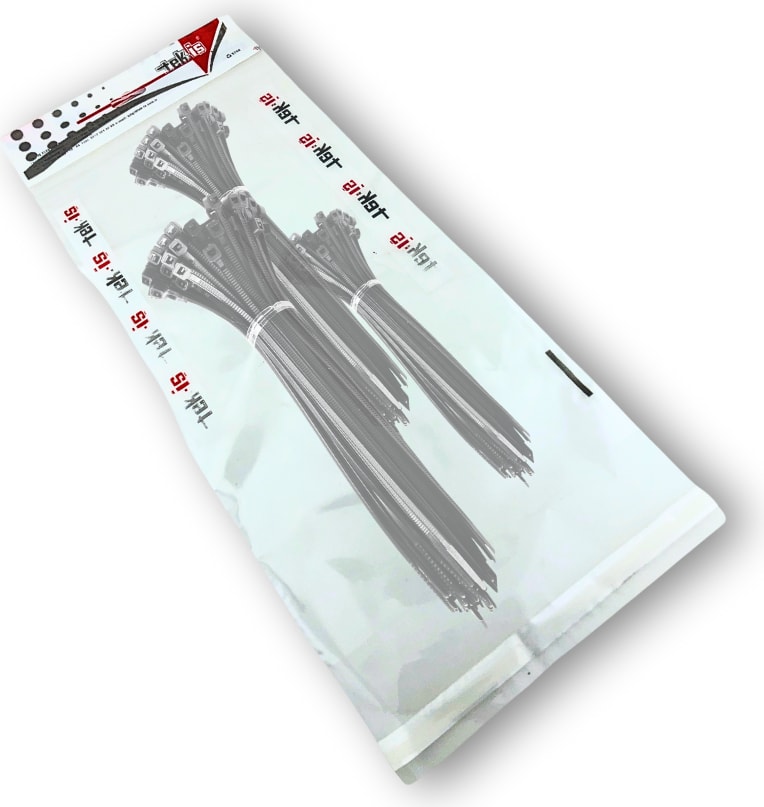 Plastik Kablo Bağı Klipsi Cırt Kelepçe 250 - 300 - 380 mm x 4.8 mm Siyah Toplam 60 Adet