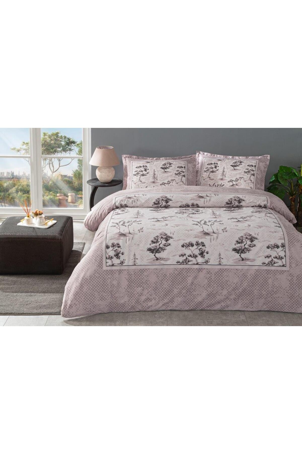 NEVRESİM TAKIMI LASTİKLİ ÇARŞAF  RANFORCE  ÇİFT KİŞİLİK PDR TOILE DE JOU