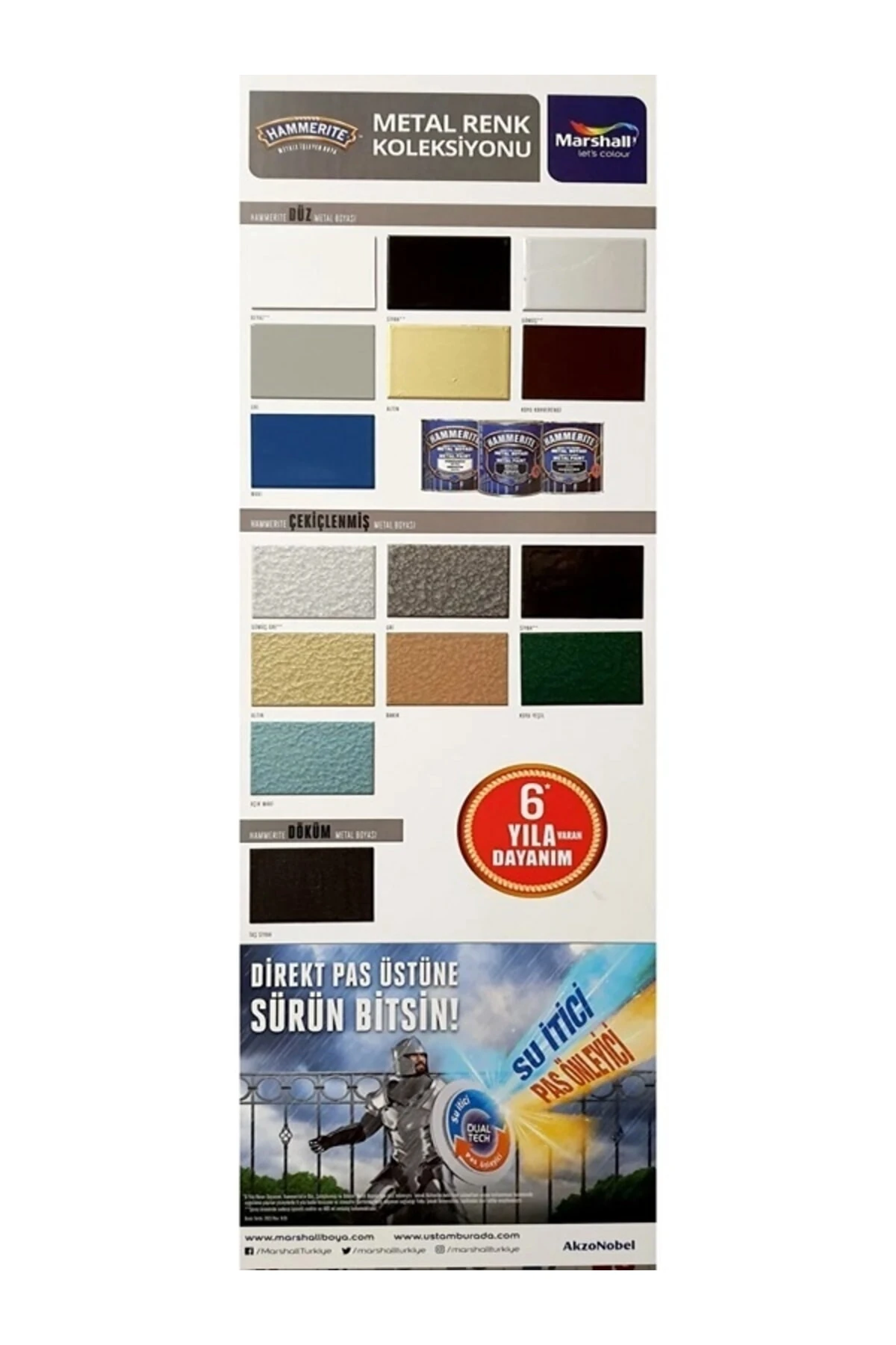 Hammerite Direkt Pas Üstü Çekiçlenmiş Metal Boyası 0.75 lt