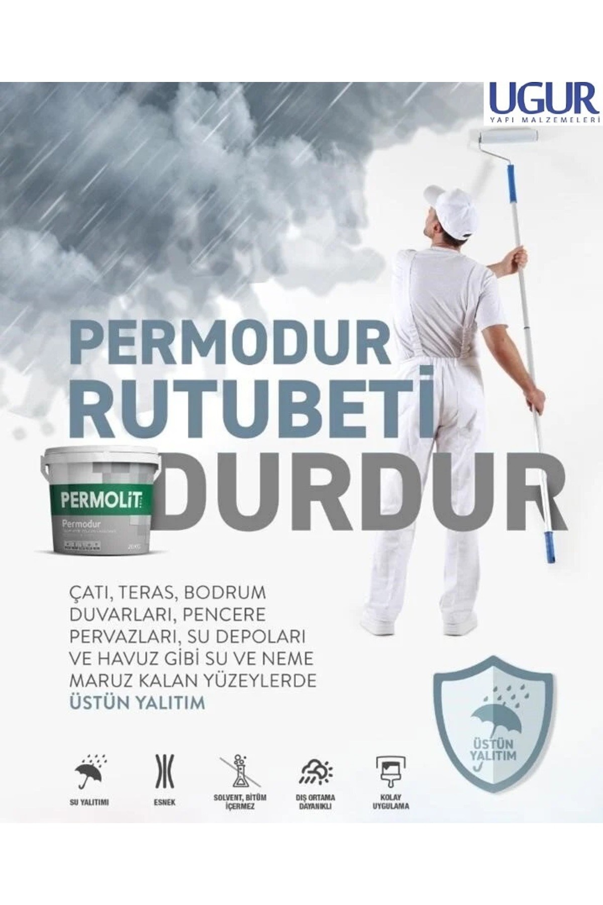 Permodur Su Yalıtımı Ürünü Havuz-çatı-zemin Kaplaması 1 Kg