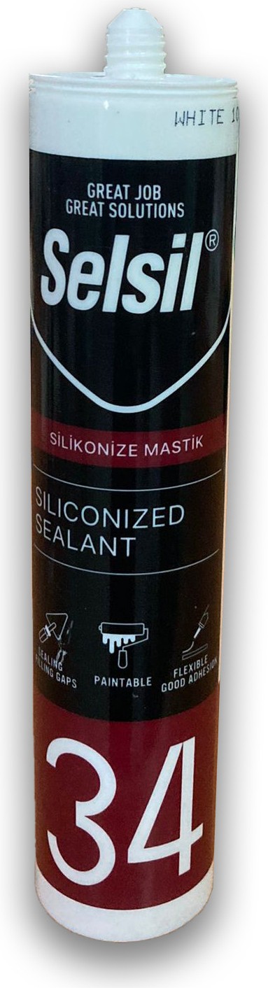 Silikonize Mastik 34 Beyaz 450 gr