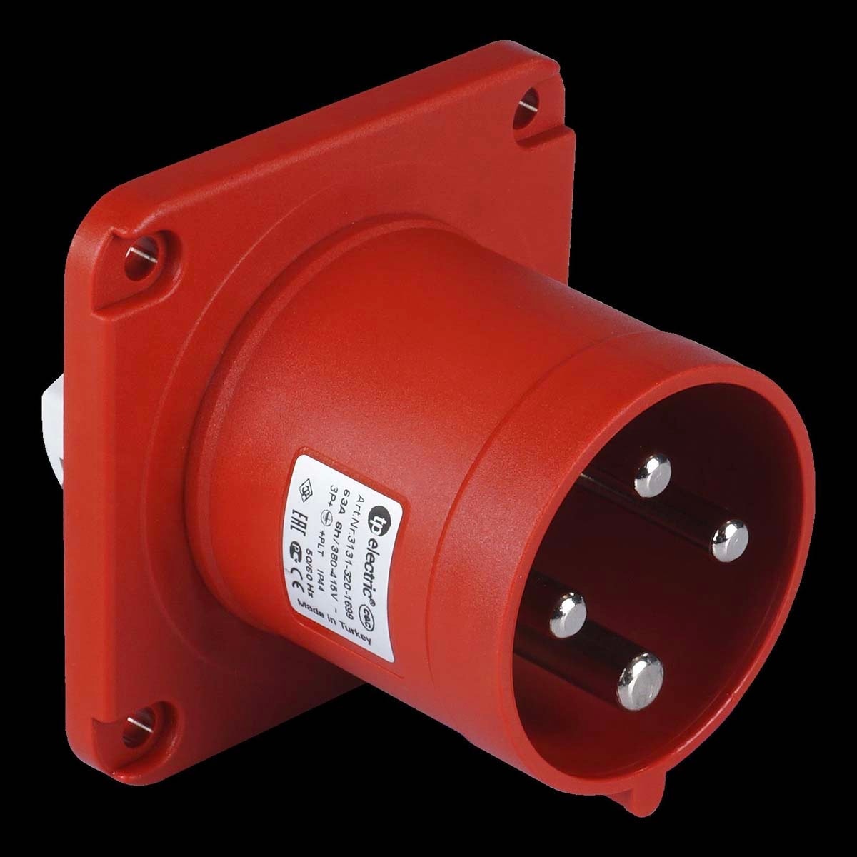 4 x 63a / Ip 44 - Makine Fişi (Düz) (100 x 100)