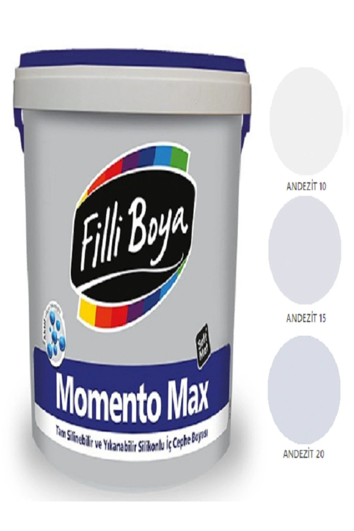 Filli Momento Max Tam Silinebilir Yıkanabilir Silikonlu Mat Boya 2,5lt andezit 20