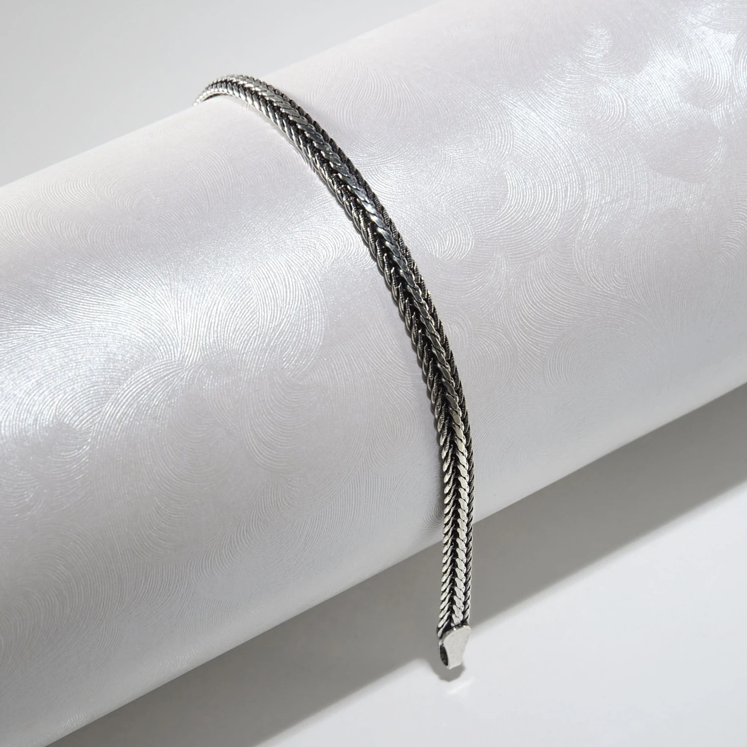 3n Balıksırtı Tilki Kuyruğu Gümüş Bileklik