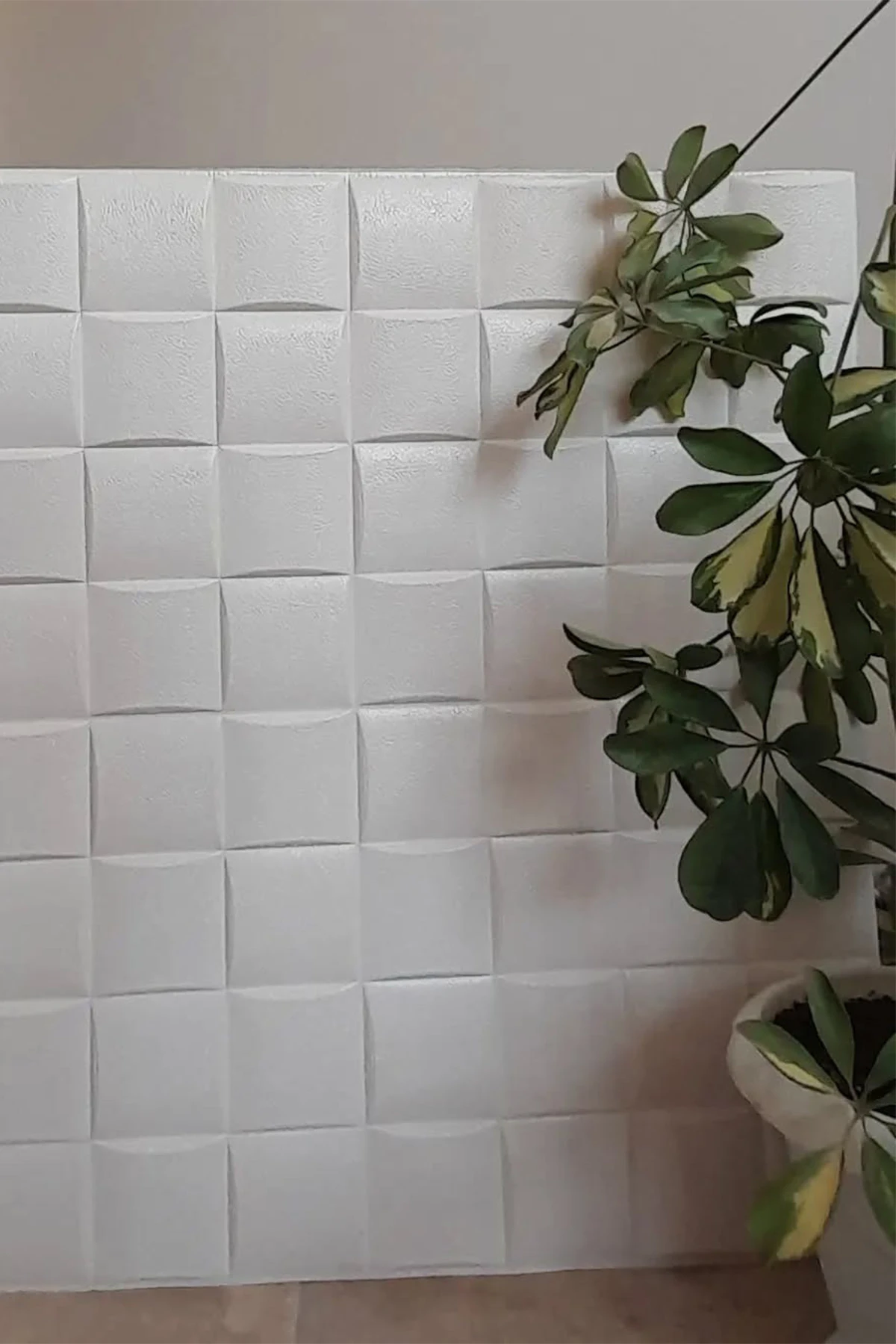 Beyaz Kendinden Yapışkanlı Köpük Duvar Kaplama Paneli Tavan Kaplama Köpüğü 70x70cm 0,50m²