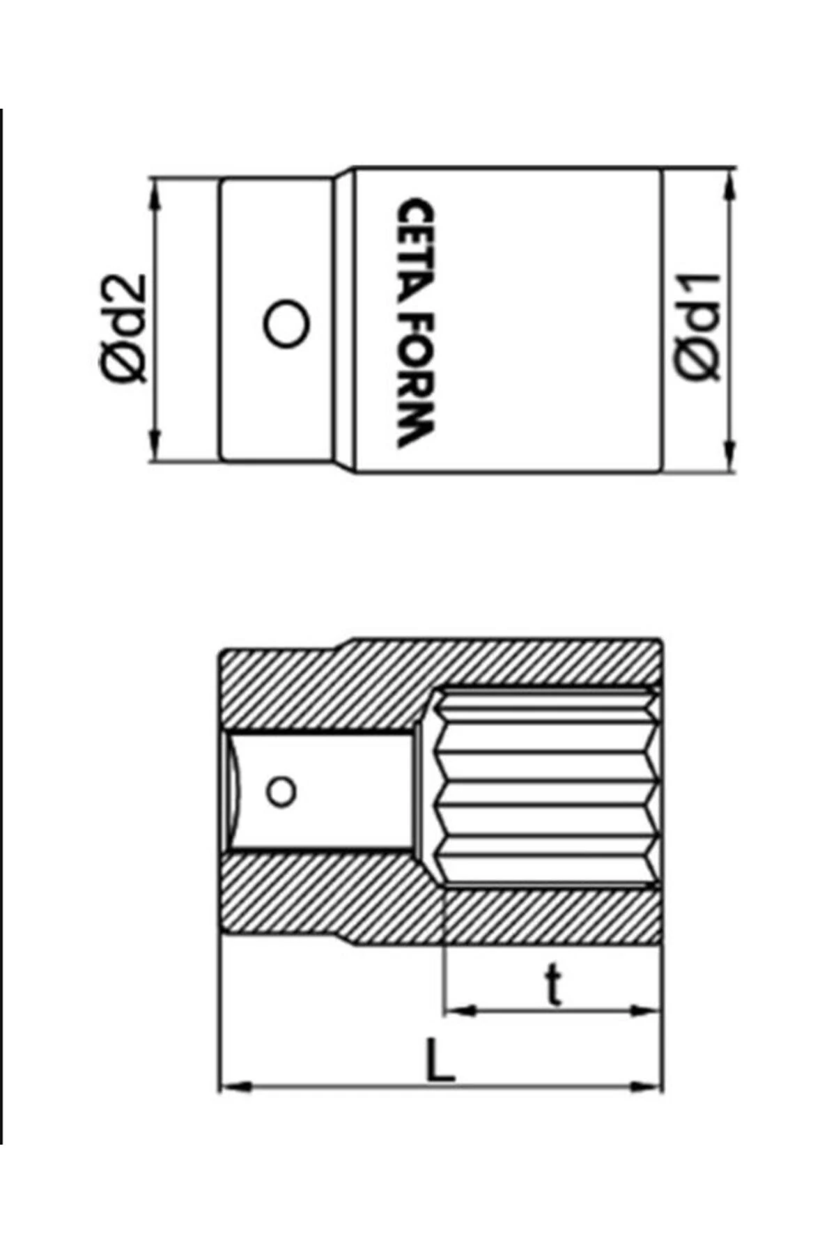 Ceta 3/4" 12 Köşe (YILDIZ) Lokma Anahtar 46 Mm - C32-b46