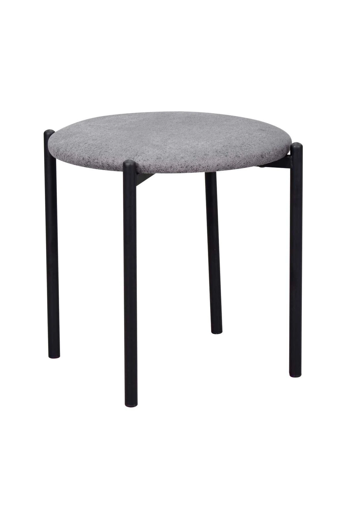 Nil Siyah Metal Ayak İstiflenebilir Mutfak-Balkon Taburesi (4 Adet)