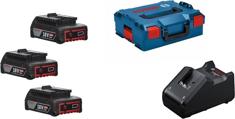 BOSCH Gba 18V 3X2AH + Gal 18V-40 + L-Box