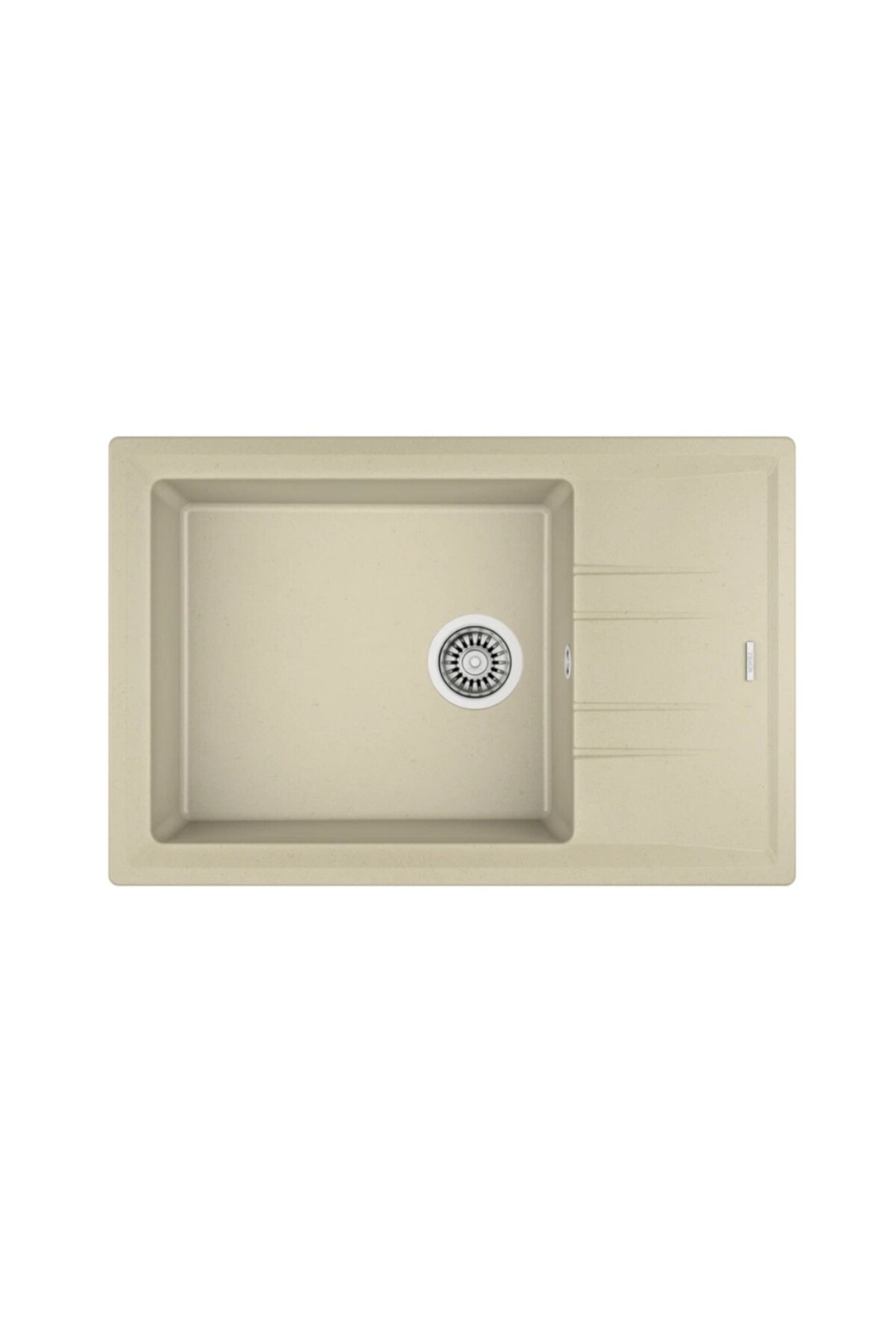 Stone 60 S-tg Tek Gözlü Tezgah Üstü Topas Bej Granit Evye