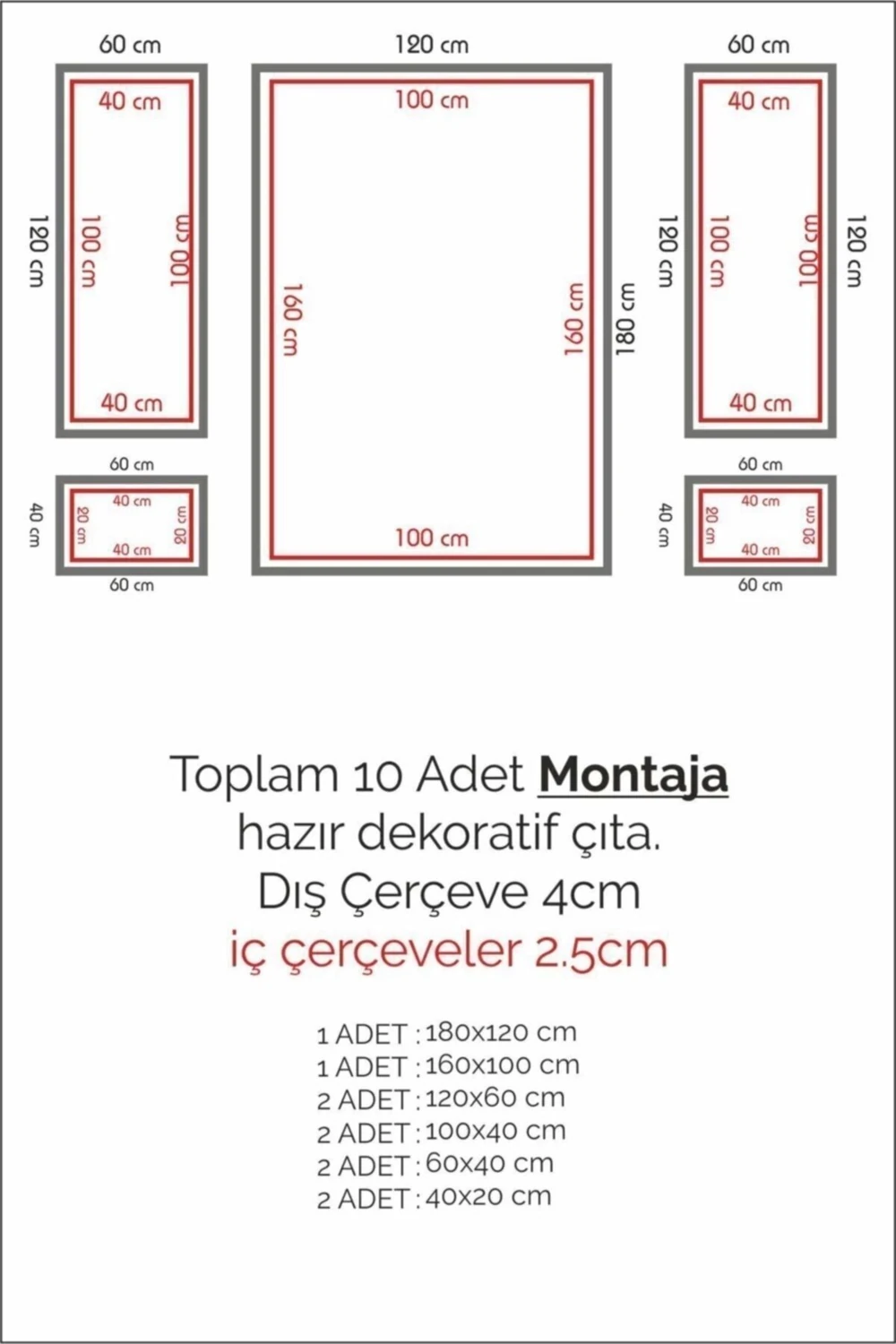 Dekoratif Boyanabilir Duvar Çıtası Kesi mli Hazır Paket-Duvar Dekorasyon 2513-4020