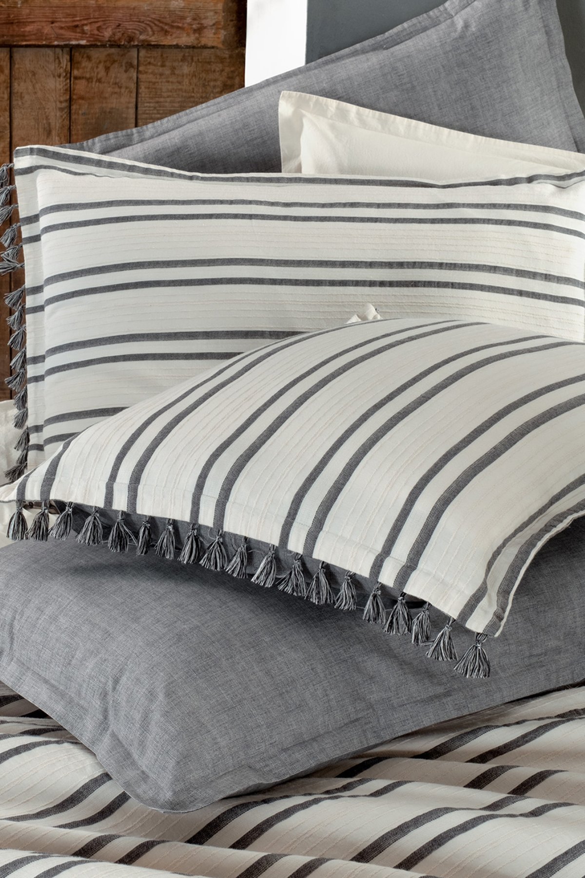 Salamanca Ekru Mood Comfort King Size (Battal Boy) %100 Pamuk Çift Taraflı Yıkamalı Nevresim T